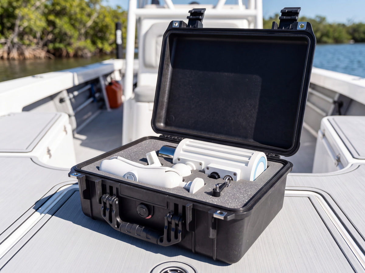 Sonar Sentinel packed in a protective case