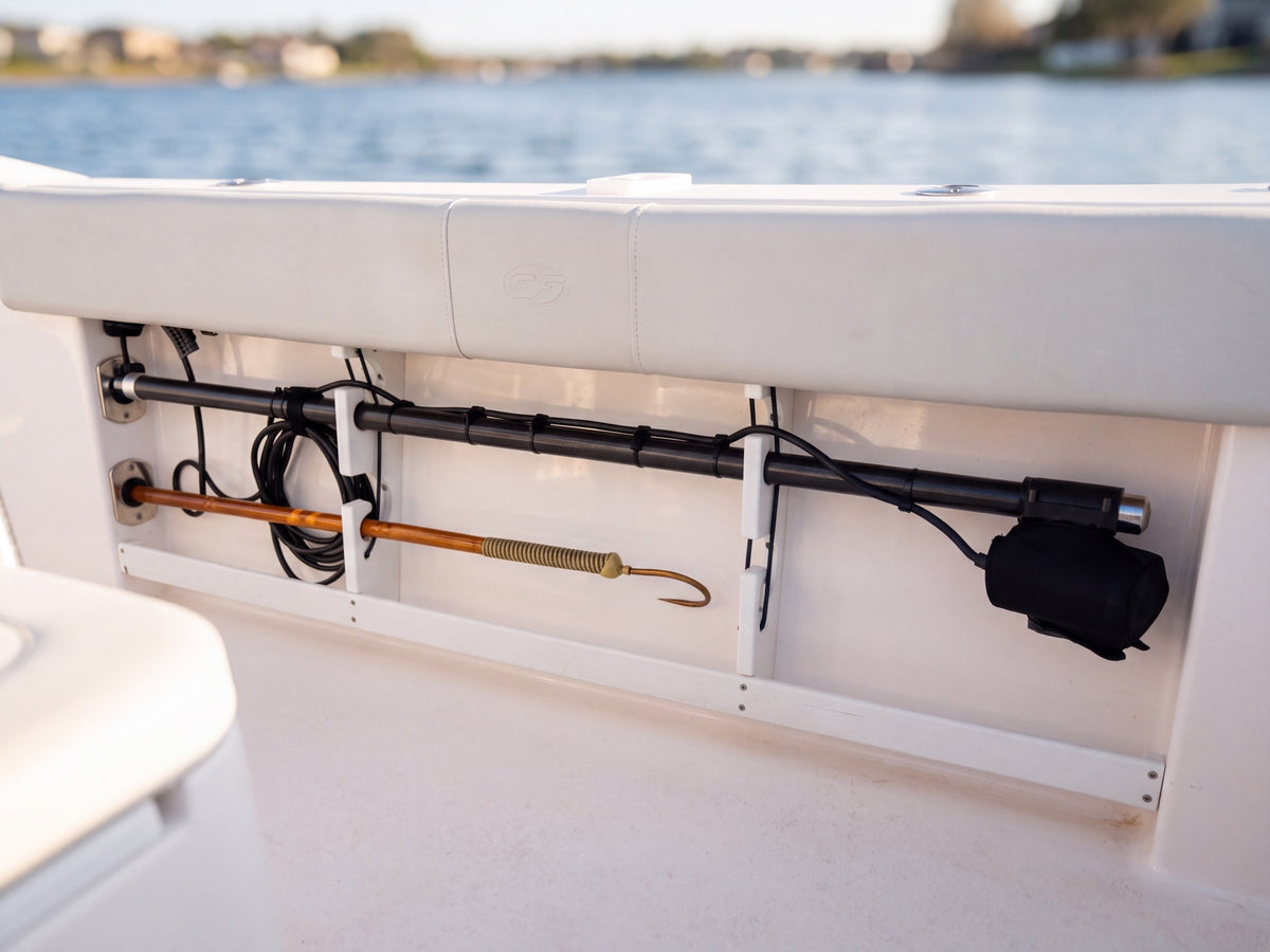 Collapsed Sonar Sentinel pole in rod storage